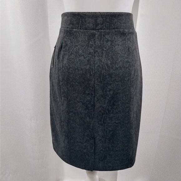 NWT! NICOLE MILLER! BLACK AND CHARCOAL GRAY ABSTRACT BLEND STRETCH SKIRT! SZ L - Picture 8 of 9